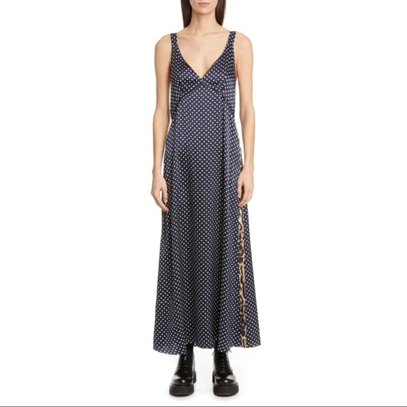R13 Dresses & Skirts - R13 Leopard Side Stripe Star Print Silk Maxi Dress
